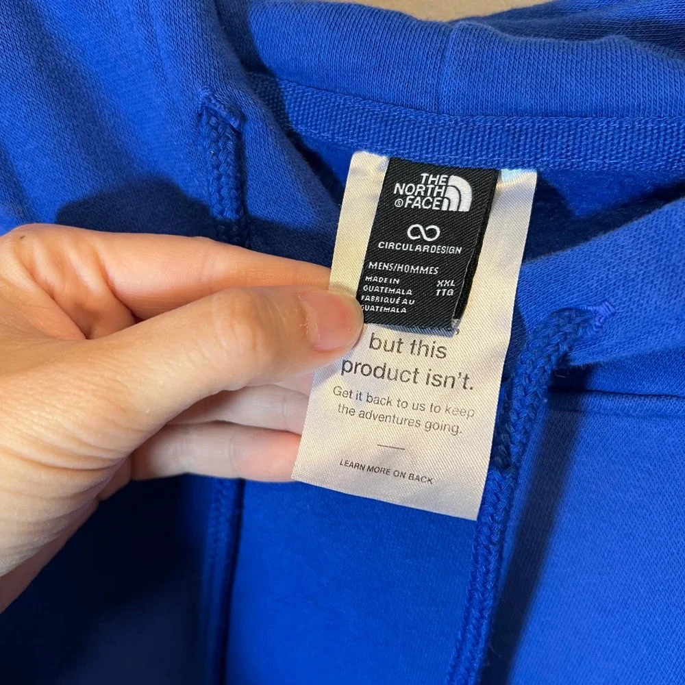 The North Face Men's XXL Blue Circular Design Hoodie Pullover